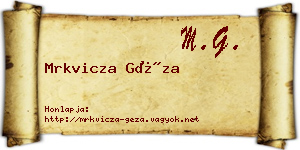 Mrkvicza Géza névjegykártya