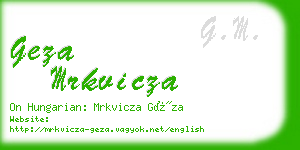 geza mrkvicza business card